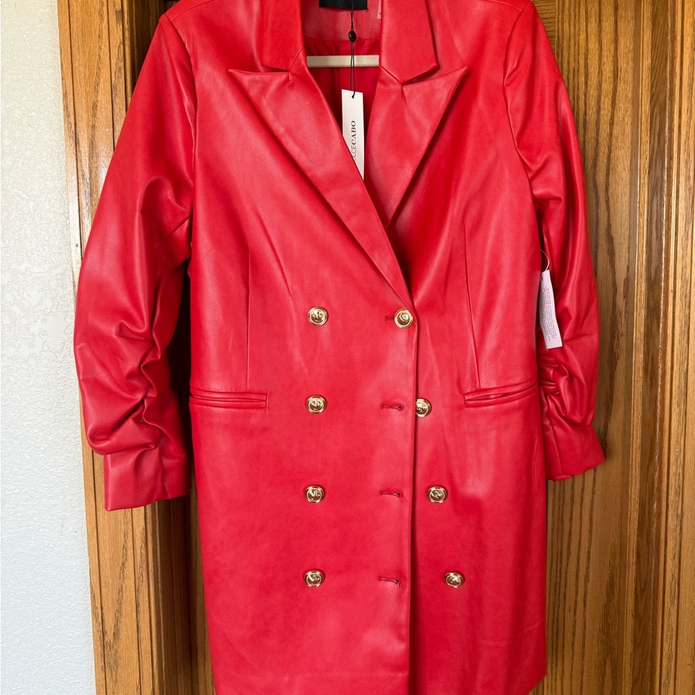 Dolce Cabo Red Double-Breasted Blazer